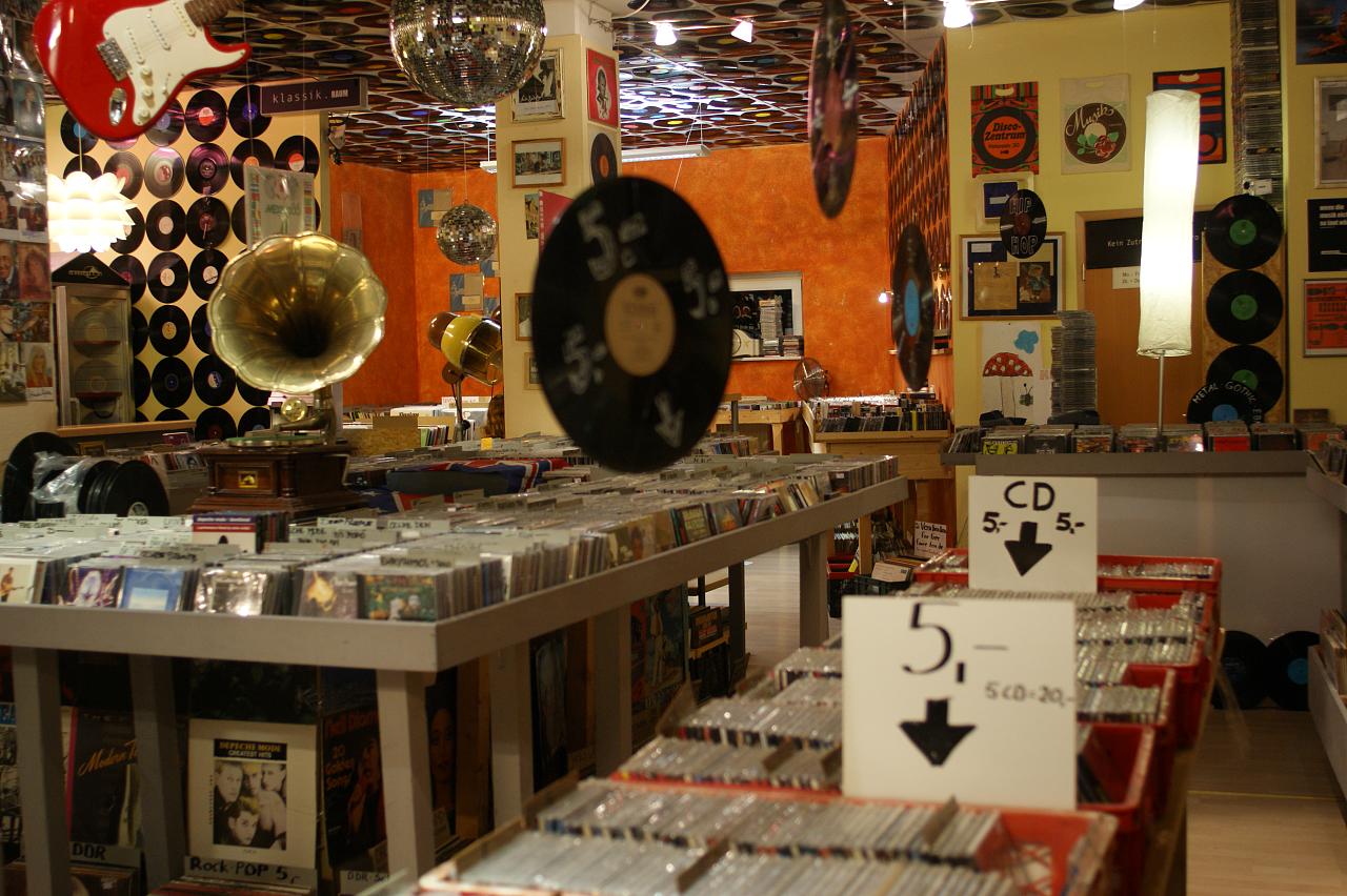 A record store with a grammophone