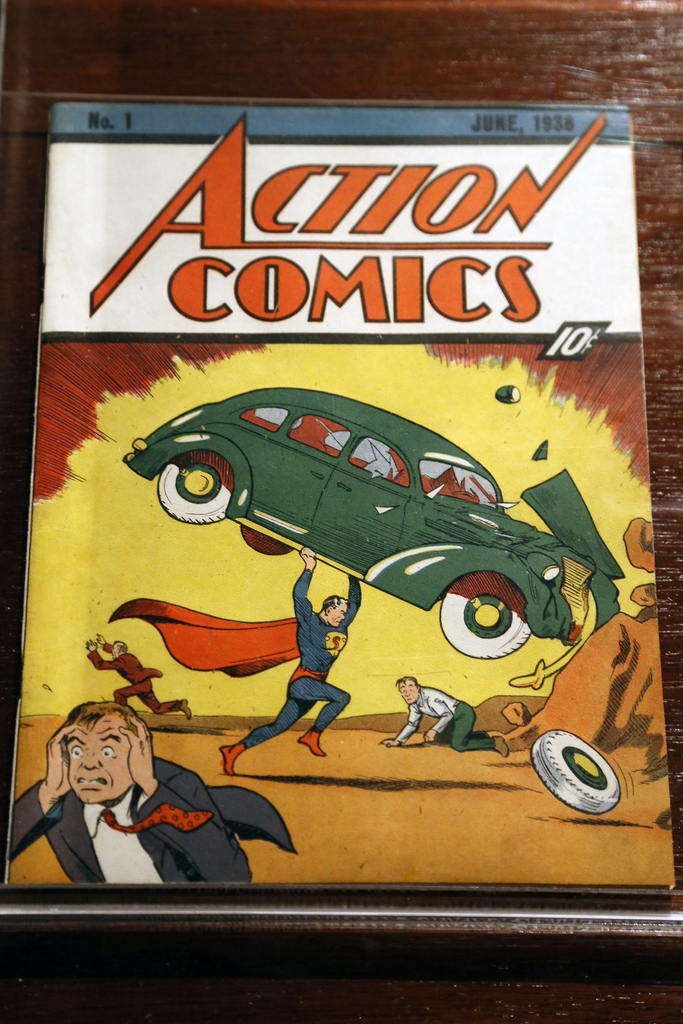 Photograph of an first-edition 1934 Action Comics issue 1