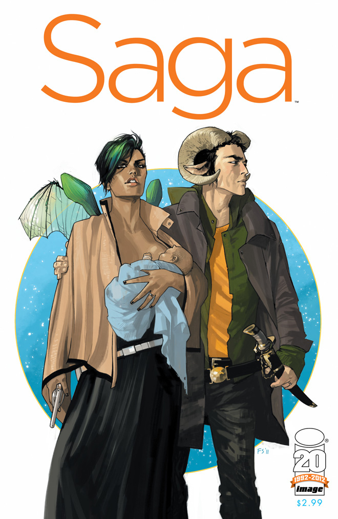 The front cover of a comic called Saga
