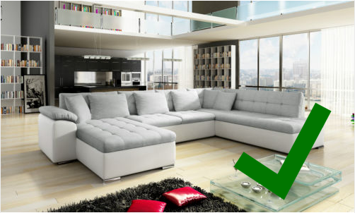 Example of a good eBay photograph showing a white sofa