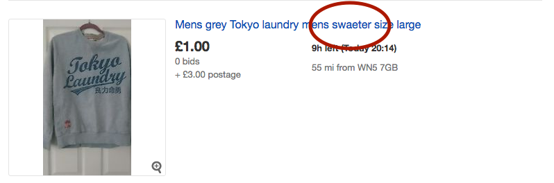 A misspelled title on eBay