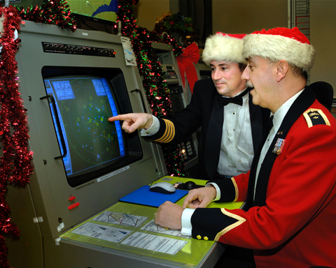 Staff at NORAD track Santa on Christmas Eve