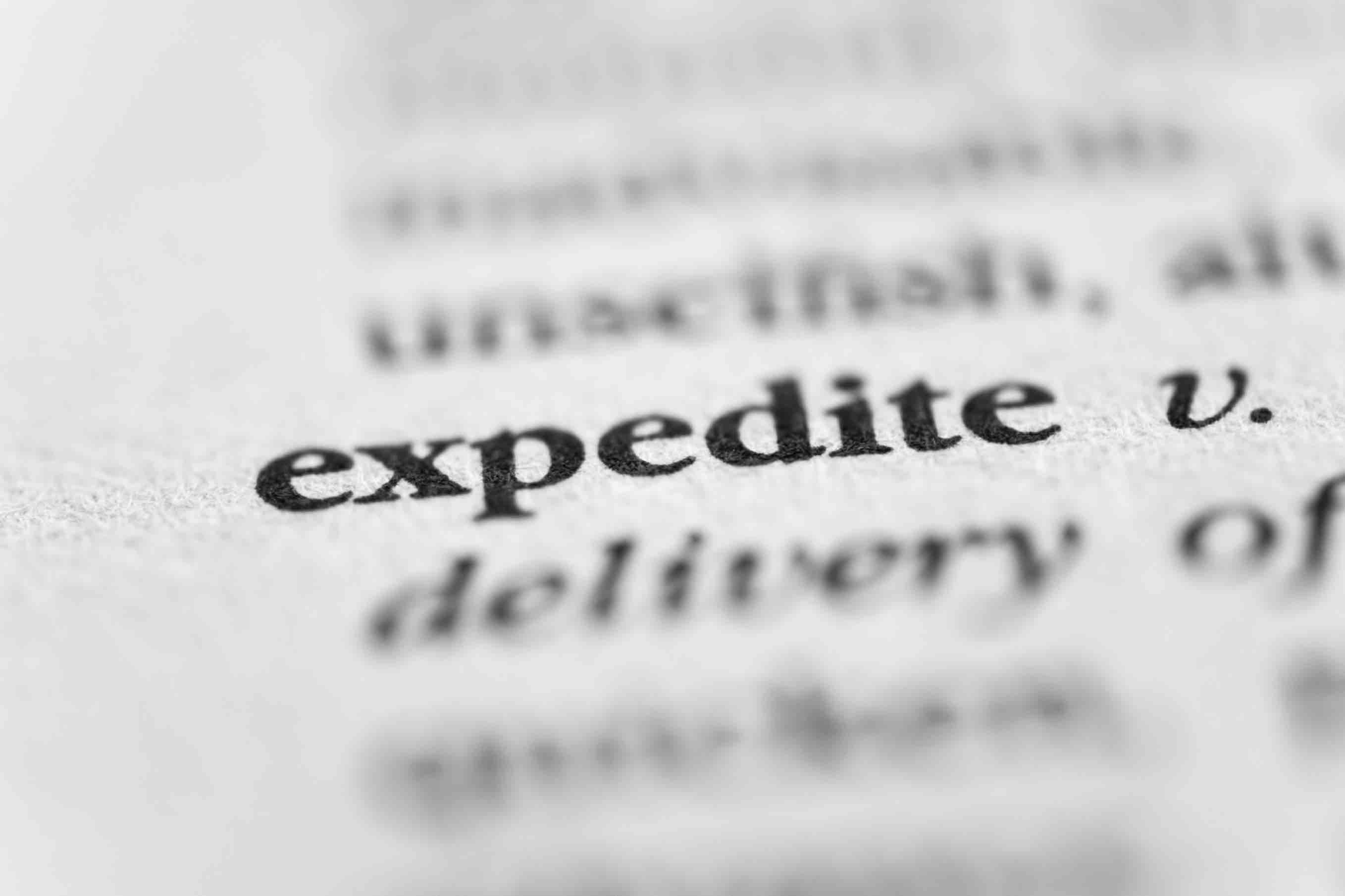 meaning of the word expedite