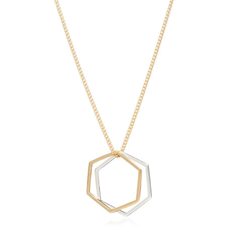 Rachel Jackson Mixed Metal Hexagon Rings Necklace, available at Trouva