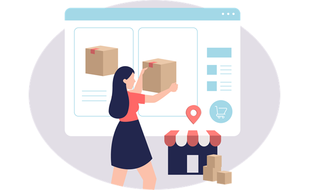 Woman holding parcel